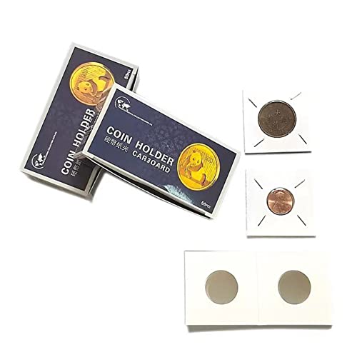 Chuangou Cardboard Coin Holder, Portamonete In Cartone Per Moneta Collezione Conservazione Protezione 2 Dimensioni, 20,5 Mm + 31,5 Mm