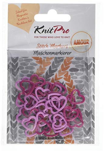 Knitpro Segnapunti Metal Amour, Rosso, Assortito