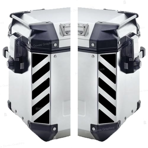 2Pcs Rifrangenti Adesivi Compatibili Con Valigie Laterali Givi Trekker Outback 37L 48L (Nero)