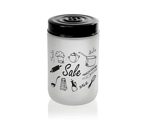 Gicos Srl Barattolo Da Cucina In Vetro Satinato Bianco Sale 660 Cc 15 Cm