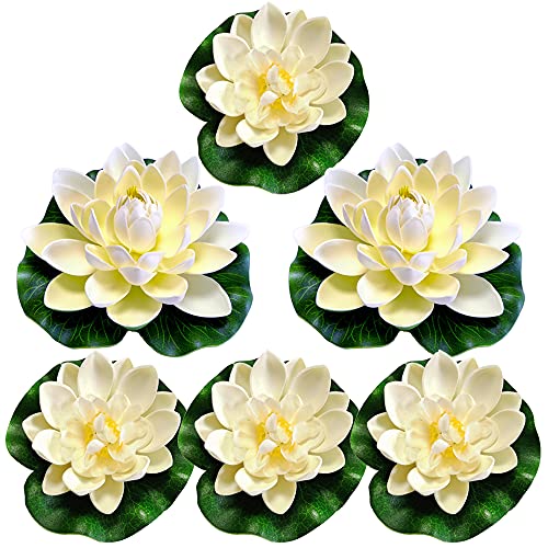Niaciswe Fiori Galleggianti Per Piscina 6 Pezzi Fiore Di Loto Piante Acquatiche Per Laghetto Fiori Di Loto Floating Flowers Ninfea Floating Plant Le N