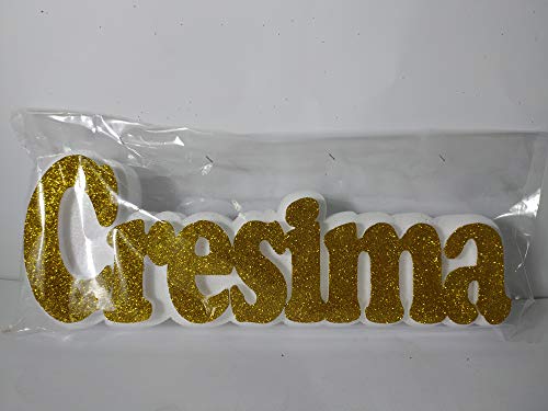 Polian Cresima Scritta Polistirolo Glitter 35 X 10 X 4 Cm Party Festa