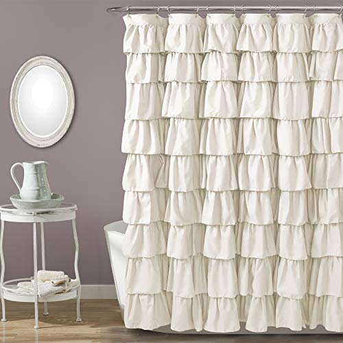 Lush Decor Ruffle Shower Curtain Ivory