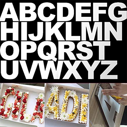 Rolin Roly 26 Pcs 10 Inch Stampini Con Lettere Modello Di Torta Alfabeto A-Z Stencil Torta Alfabeto Taglio Della Torta Stampo Per Dolce Di Glassa Crem