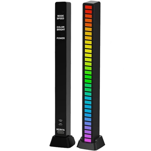 Vaboo Rgb Rhythm Light, 7,12 Pollici (181 Mm) 32 Led Musica Ad Attivazione Vocale Led 32 Bit Pickup Rhythm Light Strip, Usb Colorato Multi-Mode Vu Met