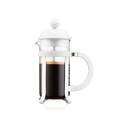 Bodum 1903 – 913 Java Caffettiera, 3 Tazze, 0,35 L, Mehrla Gig, Bianco, 7,5 X 13,5 X 18,9 Cm