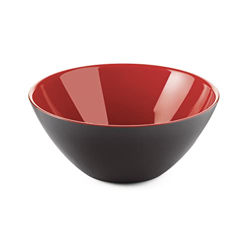Guzzini Contenitore My Fusion, Nero/Rosso, Ø20 X H8.5 Cm