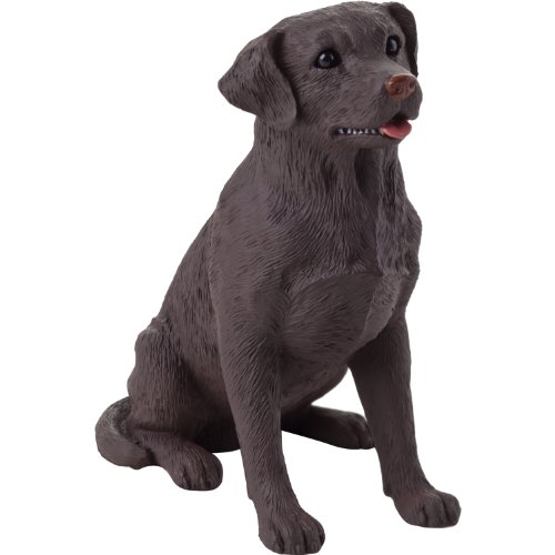 Sandicast - Scultura Labrador Retriever, A Grandezza Naturale, Marrone Cioccolato, Small Size