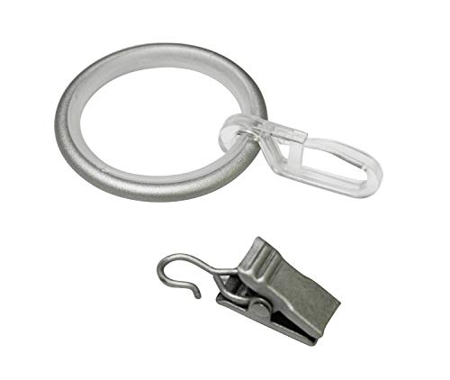 Gardinia Anello Per Tenda Per Bastoni Per Tenda, Incl. Inserti Scorrevoli, Ganci Pieghevoli E Ganci A Clip, Linea Kira