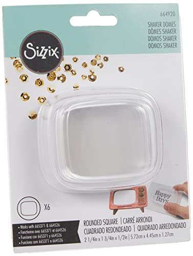 Sizzix 664920-Cupole Shaker Essential, Arrotondate, 2 1/4" X 1 3/4", Multicolore, Taglia Unica
