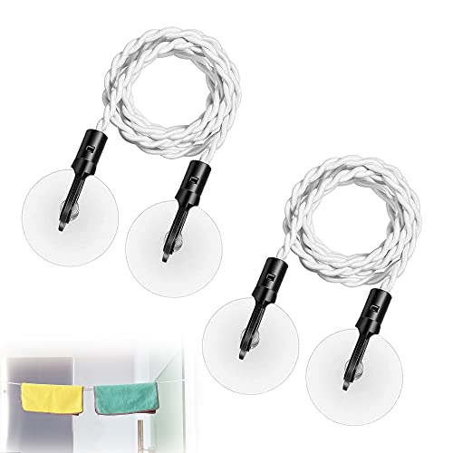 Zahd 2 Pezzi Portatile Elastico Clothesline Con Ventosa Tendibiancheria Da Viaggio Regolabile Portatile Stendibiancheria Da Viaggio Estensibile Con At