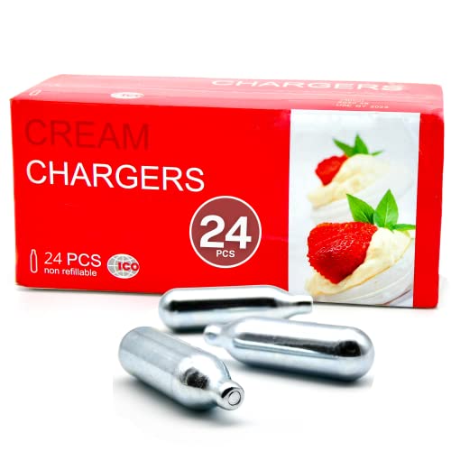 Impeccable Culinary Objects Ico N2O Cartucce Sifone Da Cucina Per Il Monta Panna, 24Pz, Protossido Di Azoto 8G Bombolette Per Sifone Per Sifone Da Cuc