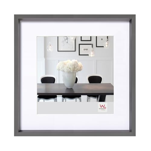 Walther Design Cornice In Acciaio 30 X 30 Cm Con Passe-Partout, Cornice In Plastica Steel Style Es330D