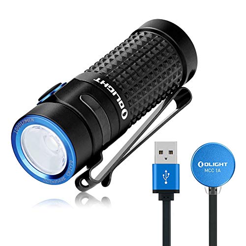 Olight S1R Baton Ii Torcia Piccola Ricaricabile Usb Edc Torcia Led Potente 1000 Lumen Torcia Con Clip, 5 Modalità Di Illuminazione Torcia Portatile Pr