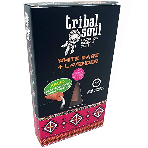 Tribal Soul - Coni Di Incenso A Forma Di Salvia Bianca E Lavanda, Confezione Singola