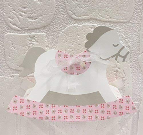 Scotton 20 Pz Cavallo A Dondolo Portaconfetti Rosa Linea Bloom Bomboniera