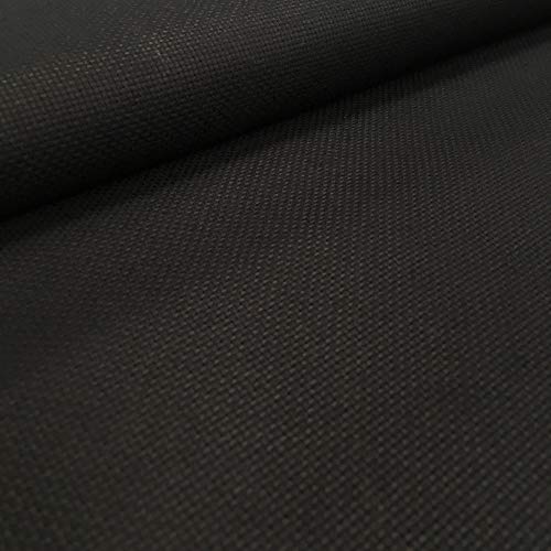 Kt Kilotela - Tessuto Panama Per Punto Croce, Tessuto Aida Cotone, 5,5 Punti/Cm, 14 Perline, 50 Cm Lunghezza X 150 Cm Larghezza, Nero - 0,50 Metro