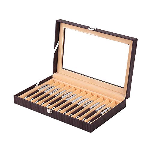 Mr Maestro Relojero - Scatola Portapenne Con Vetrina Per 12 Penne Nero| Espositore Penne Stilografiche | Portapenne Da Esposizione | Raccoglitore Coll