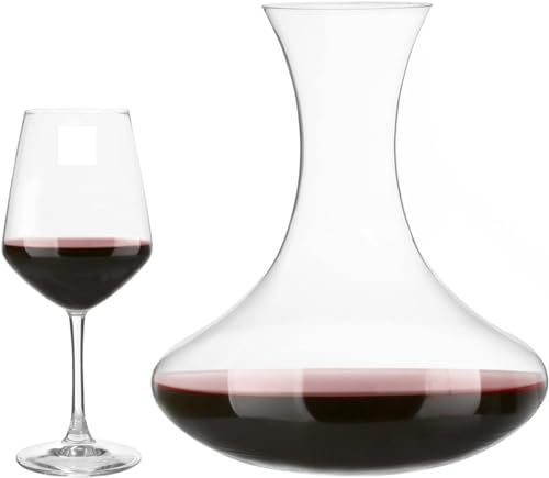 Set 2 Calici Vino Con Decanter Aria