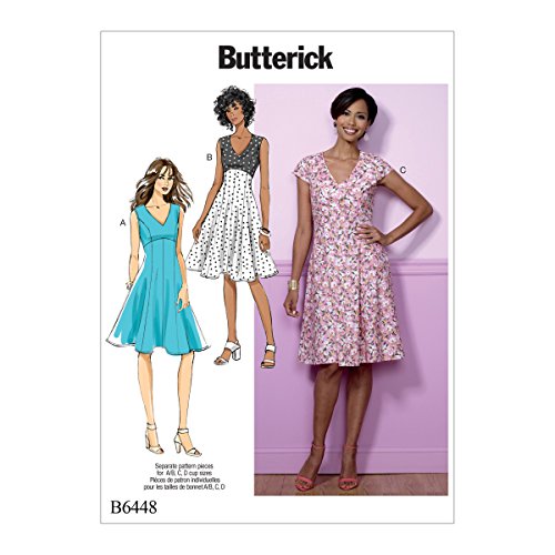 Butterick Patterns Butterick Pattern 6448 E5, Cartamodello Per Abiti Da Donna, Taglie 14 – 22, Multicolore
