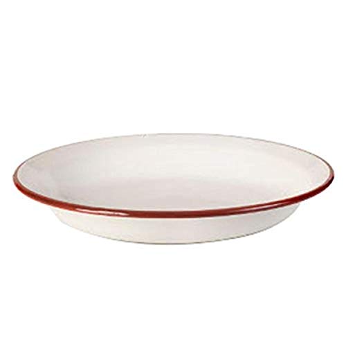 Ibili Plato Hondo Bordeaux 22 Cm, Stainless Steel, Bianco/Rosso