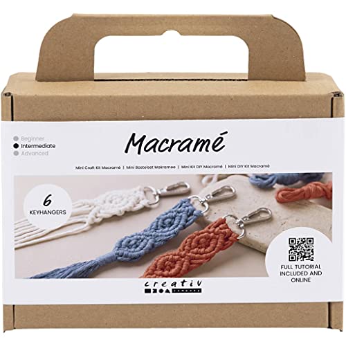 Creativ Company, Mini Set Fai Da Te Macramè, Anelli Portachiavi, Set Completo Perfetto Per Creare I Propri Portachiavi Macramè