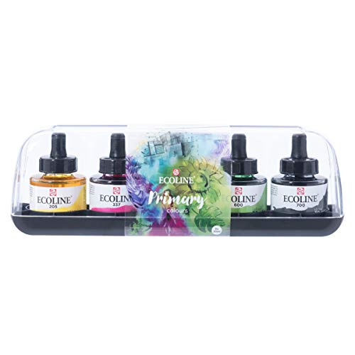 Ecoline, 5 X 30 Ml Pipettenfarben Set Primärfarben