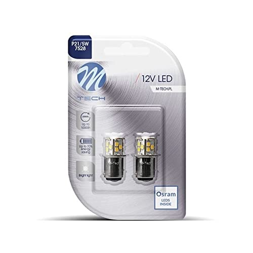 M:Tech Bombillas Led Blanco 12V P21/5W Bay15D