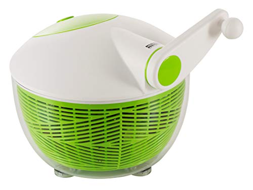 Kuhn Rikon Spinner Per Insalata Con Manico Laterale E Pulsante Di Arresto Istantaneo, Verde, 26 Cm