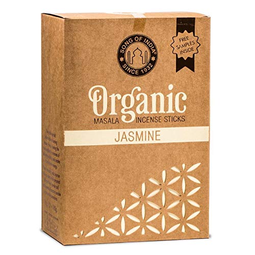 Song Of India Incenso Masala Organic Jasmine - 12 Confezioni Da 15 Grammi Ciascuno
