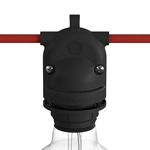 Creative Cables Eiva-2, Portalampada Per Esterno A Doppia Uscita Ip65 Attacco E27 - Nero