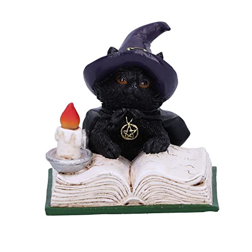 Nemesis Now Familiar'S Spell Cat Figurine, Nero, 8,5 Cm
