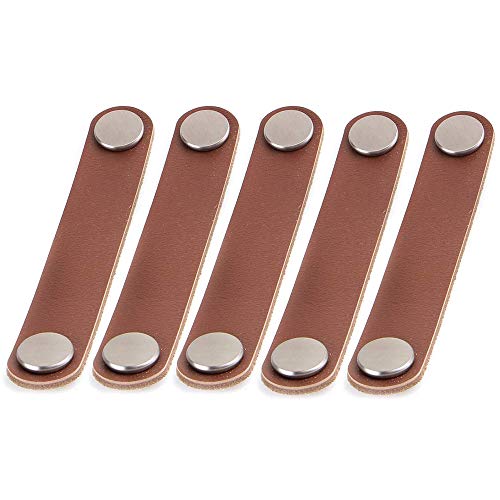 Voanzo 5Pcs Maniglia Per Porta Per Mobili Primo Strato Hardware In Pelle Maniglia Per Porta In Pelle Pu Per Ferramenta Per Mobili Doppio Chiodo 14 Cm 