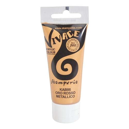 Stamperia Vivace 60 Ml-Oro Rosso Metallico, Multicolore, 5.5Cmx13.5Cm
