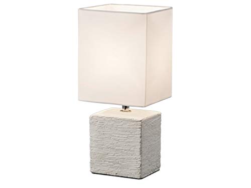 Reality Leuchten Reality R50131001 Ping Lampada Tavolo, 1Xe14, 40 W, Quadrato, Bianco, 13X16X30.5 Cm E14