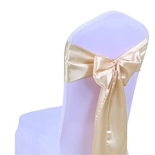 Sinssowl 25Pc-Champagne Decorazione Matrimonio Copertura Sedia In Raso Cravatte In Occasione Di Eventi E Feste Rifornimento Sedia Fusciacche …