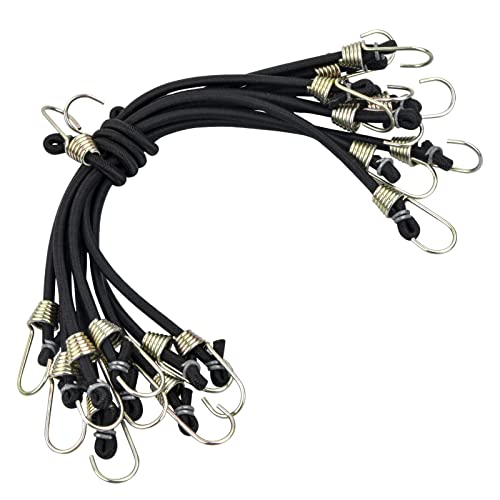Colexy Corde Elastici, 10 Pcs Elastici Con Gancio, Bungee Cords Per Teloni Con Ganci, Cinghie Fisse In Lattice, Mini Corde Elastiche Bungee Per Bici,