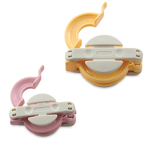 Clover Macchinetta Pom, Plastic, Pink/Yellow/Off White, 5.27 X 10.1 X 23.92 Cm, 2 Unità