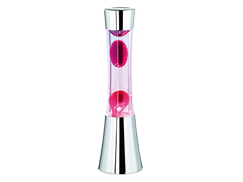 Reality R50551110 Lava Lampada Tavolo, 1Xgy6.35, 35 W Alogena, Cromo/Nero/Trasparente Chiaro, 41 Cm
