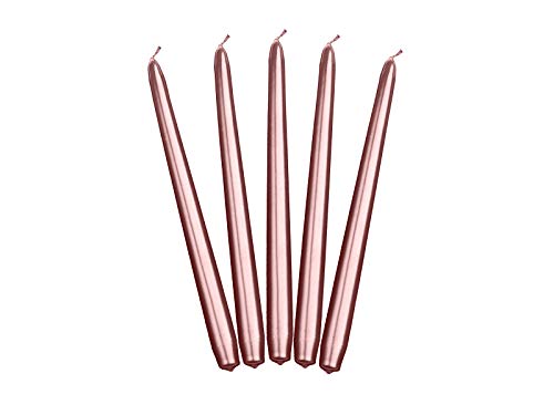 Unbekannt 10 Pezzi Candela 24 Cm Rosa Gold Metallic
