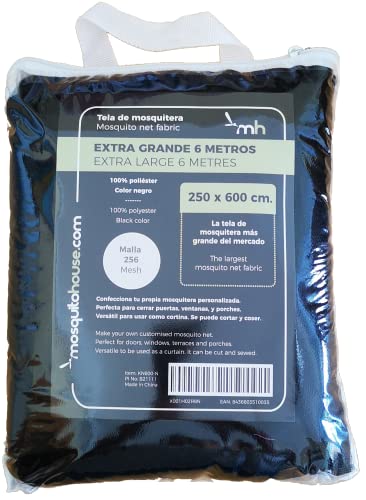 Tessuto Zanzariera 6 Metri X 2,50 Metri (Nero)