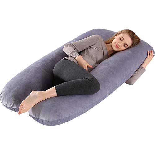 Leonebebe Cuscino Di Gravidanza, Cuscino Di Maternità A Forma Di U Per Tutto Il Corpo Con Rivestimento In Velluto Rimovibile, Cuscino Multiplo Per Don