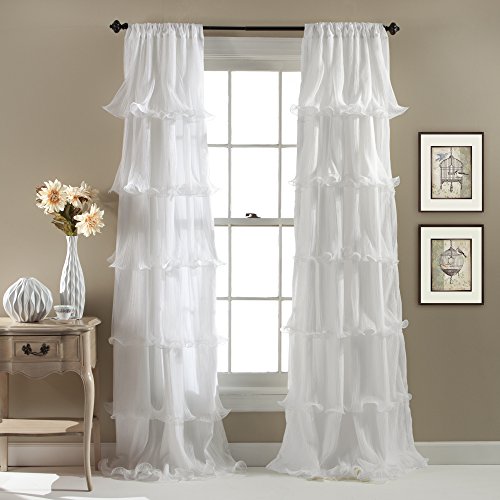 Lush Decor Nerina Window Curtain, 84 Da 137,2 Cm, Bianco