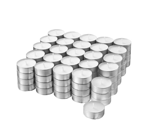 Opiros Candele Tealight Non Profumate Candela Bianca Lumino In Cera Segnaposto Scaldavivande (Pz.100)