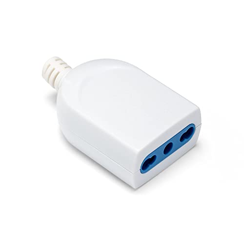 Velamp Plug-It-16F Presa Volante, 2P+T, 16A, 230 V, Bianco Opaco