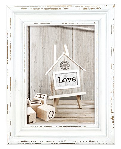 Zep Sy957 W Cornice Portafoto Legno 13 X 18 Cm Rivoli Bianco Legno Bianco, Beige 21 X 16 X 1, 8 Cm