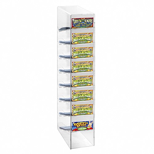 Designplex Espositore Gratta E Vinci Da Banco In Plexiglass Trasparente A 8 Scomparti Misure: 11 X 29 X H55 Cm