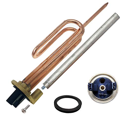 La Lupe Goldman Service Resistenza Termica Elettrica Flange 1500 W + Anodo Magnesio + Guarnizione In Gomma + Vite Fissaggio. Kit Ricambio Scaldatore A