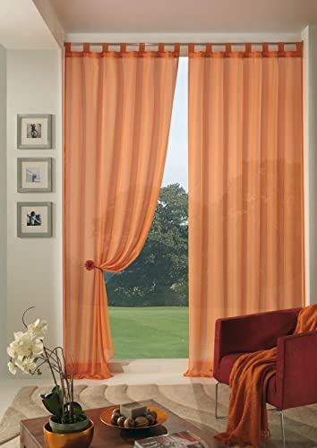Home Collection Boucle Tenda, Poliestere, Arancio, 140X290 Cm