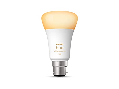 Philips Hue White Ambiance Lampadina Led Smart, Attacco A Baionetta B22, Luce Bianca Da Calda A Fredda, Dimmerabile, 15.5W